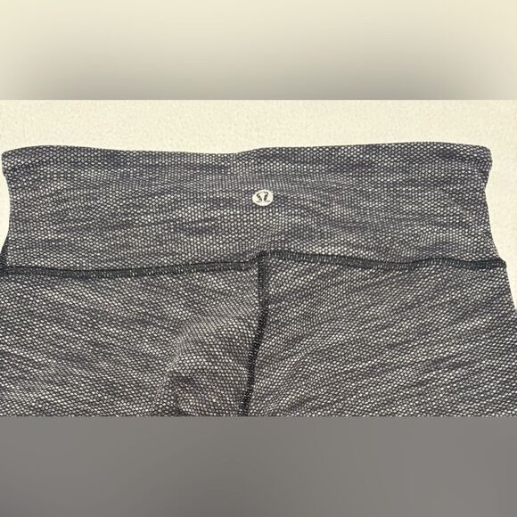 Lululemon Wunder Under 7/8 Pants Leggings Herringbone Heather Gray Black size 4 - Picture 3 of 8